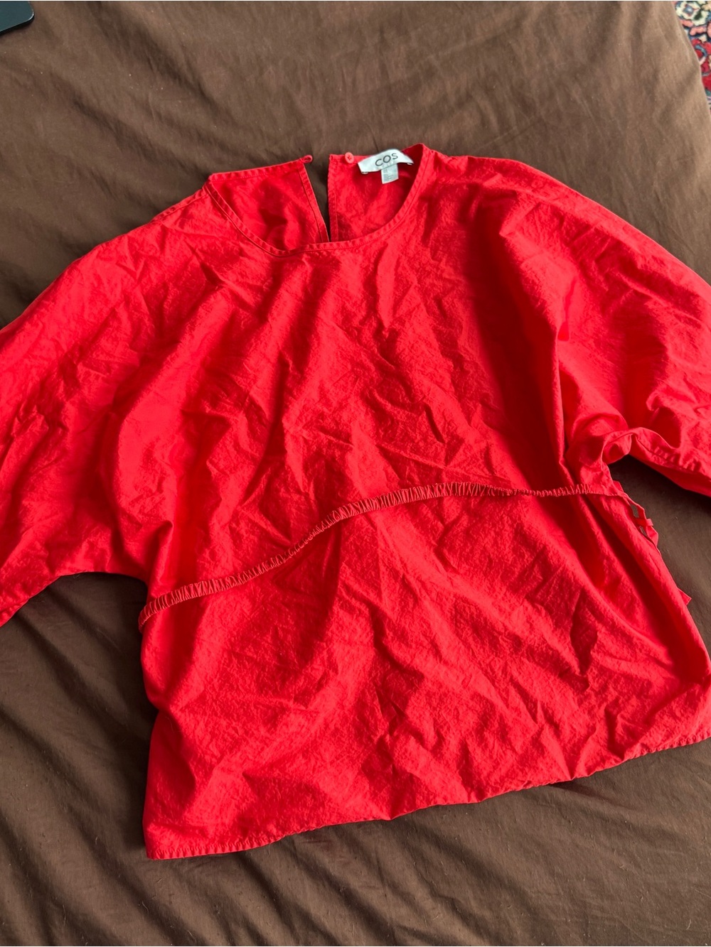 COS Red Poplin Blouse